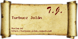 Turbucz Jolán névjegykártya